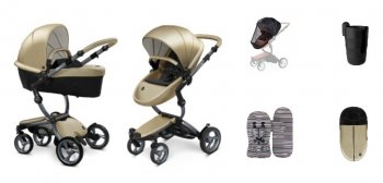 Коляска 2 в 1 Mima Xari 4G Champagne (Starter Pack и шасси на выбор) шасси Graphite Grey 4G