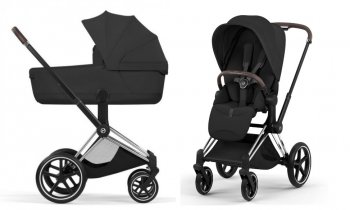 Коляска 2 в 1 Cybex Priam V Sepia Black (шасси на выбор) шасси Chrome Brown