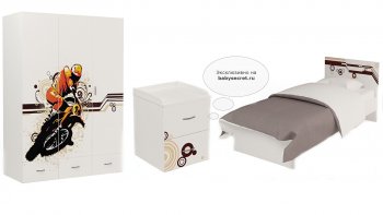 Детская комната ABC King Extreme 3 предмета: кровать классика, прикроватная тумбочка, трехдверный шкаф Кровать классика (190*90) с подъемным механизмом