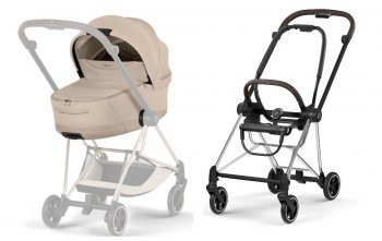 Коляска для новорожденного Cybex Mios IV 2026 Cozy Beige (шасси на выбор) шасси Chrome Brown