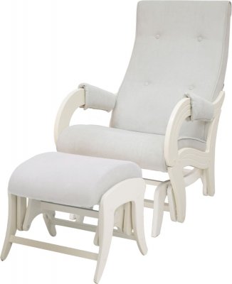 Кресло для кормления и укачивания Milli Ice в комплекте с пуфом Дуб шампань, ткань Verona Light Grey