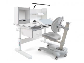 Комплект парта ErgoKids Florida (EVO-52) + кресло Ortoback Duo (Y-510) Серый