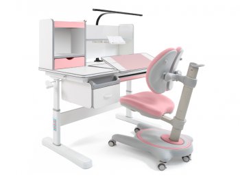 Комплект парта ErgoKids Florida (EVO-52) + кресло Ortoback Duo (Y-510) Розовый