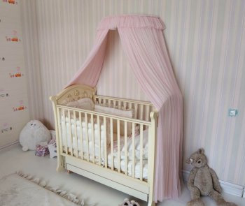 Балдахин Amari настенный с карнизом Нежно-розовый