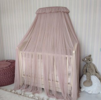 Балдахин Amari настенный с карнизом Приглушенно - розовый