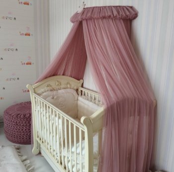 Балдахин Amari настенный с карнизом Розовый