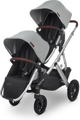 Детская коляска для двойни и погодок 2 в 1 UPPAbaby Vista (АППАбеби Виста) STELLA серебристый меланж