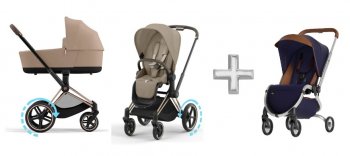 Коляска 2 в 1 Cybex Priam и e-Priam IV Cozy Beige (шасси на выбор)