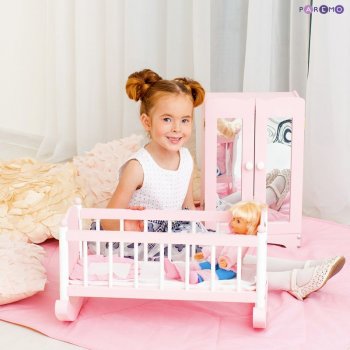Набор кукольной мебели Paremo (шкаф+люлька) PFD116-14/PFD116-15 Розовый