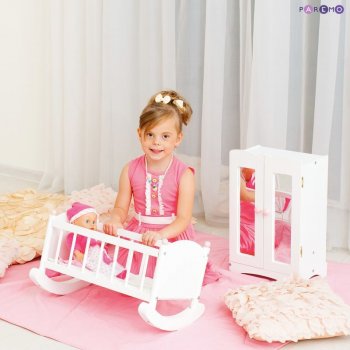 Набор кукольной мебели Paremo (шкаф+люлька) PFD116-14/PFD116-15 Белый