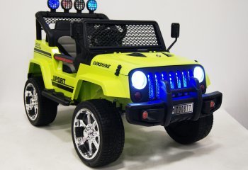 Детский электромобиль Rivertoys Jeep T008TT 4WD с дистанционным управлением (Полноприводный) Зеленый 