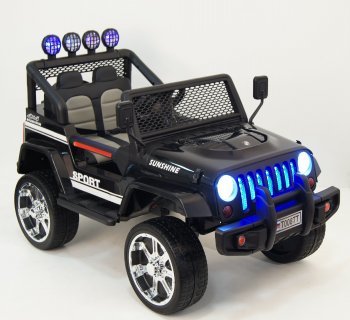 Детский электромобиль Rivertoys Jeep T008TT 4WD с дистанционным управлением (Полноприводный) Черный 