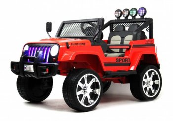 Детский электромобиль Rivertoys Jeep T008TT 4WD с дистанционным управлением (Полноприводный) Красный 