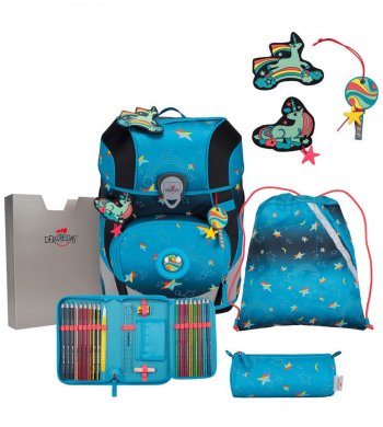 Школьный ранец DerDieDas ErgoFlex Tiny LED Buttons &quot;Разноцветная звезда&quot;