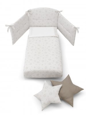 Набор постельного белья Erbesi Star (3 предмета) белый/песочный