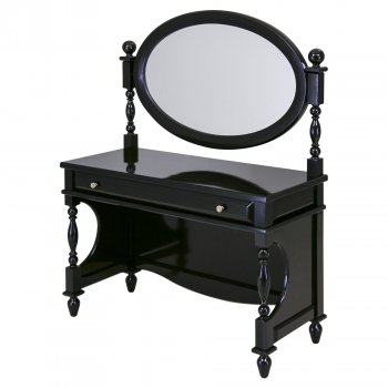 Столик туалетный Oliver WOODRIGHT с зеркалом Черный глянец