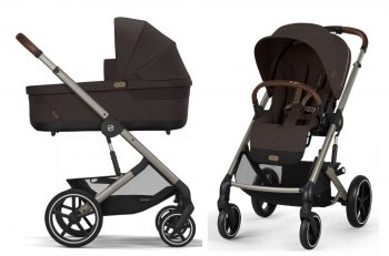 Коляска 2 в 1 Cybex Balios S Lux 2025 на шасси Taupe Chocolate Brown