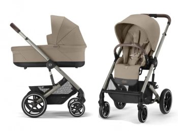 Коляска 2 в 1 Cybex Balios S Lux 2025 на шасси Taupe