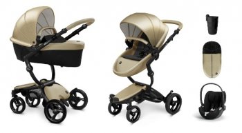 Коляска 3 в 1 Mima Xari 4G Champagne (Starter Pack и шасси на выбор) шасси Black 4G/ Сybex Cloud T i-Size