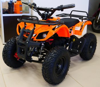 Детский квадроцикл на аккумуляторе MOTAX Mini Grizlik Х-16 Big Wheel 1000W Черно-оранжевый