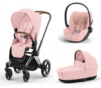 Коляска 3 в 1 Cybex Priam и e-Priam IV Peach Pink (шасси на выбор) шасси Chrome Brown