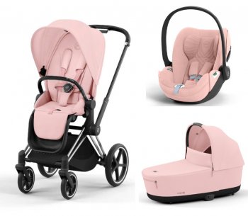 Коляска 3 в 1 Cybex Priam и e-Priam IV Peach Pink (шасси на выбор) шасси Chrome Black