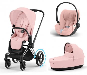 Коляска 3 в 1 Cybex Priam и e-Priam IV Peach Pink (шасси на выбор) шасси e-Priam Chrome Black