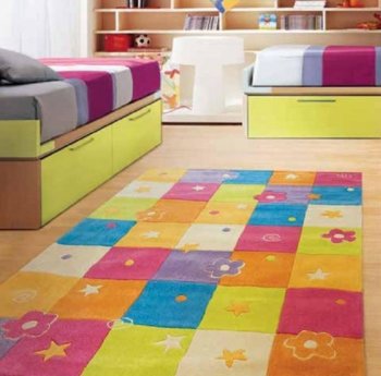 Детский ковёр в комнату Pansky Цветные квадраты-1 (110*160) Цветные квадраты-1